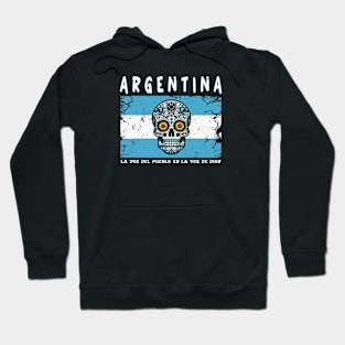 Sugar Skull Buenos Aires Argentina Flag Hoodie